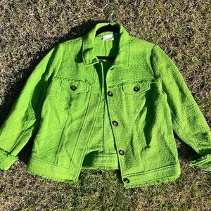 Vintage Bright Green Tweed Jacket